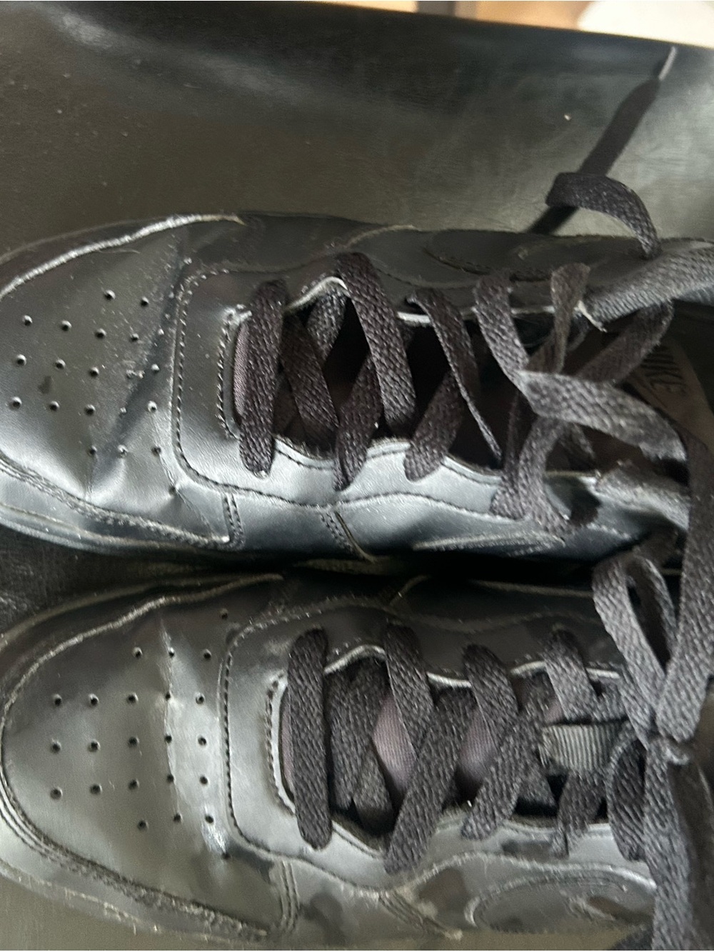 Nike Black Leather Low-Top Sneakers